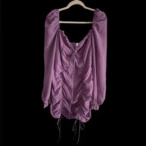 Swiss Dot Puff Sleeve Dress​